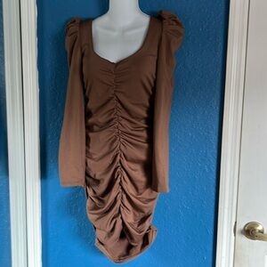 No brand brown dress size S